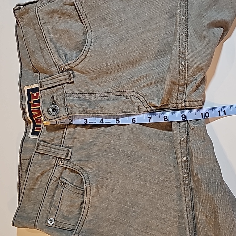 VTG Levi's 511 Skinny Slim Cutoffs Shorts Bermuda Jorts Distressed Hem Gray‎ 28 - Picture 10 of 11